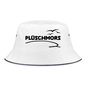 Plueschmors Low German Sea Shirt - Bucket Hat - white/navy - Front