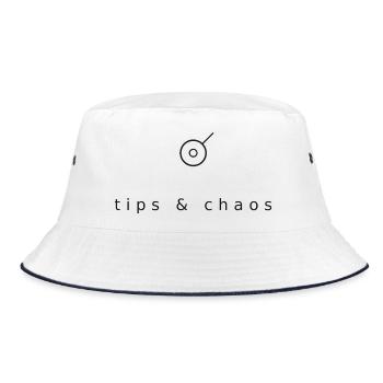 Tips and chaos - minimalist bartender - Bucket Hat - white/navy - Front