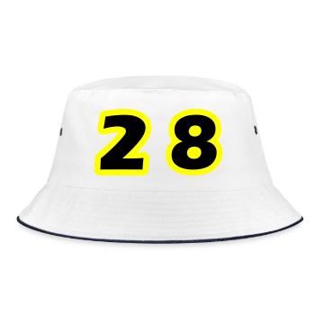 28 Number Symbol - Bucket Hat - white/navy - Front