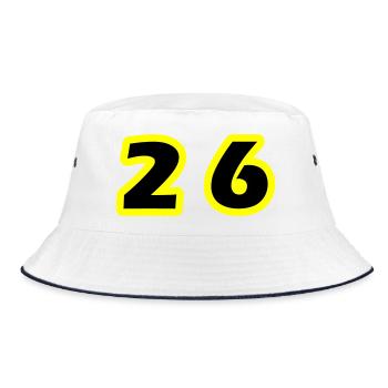 26 Number symbol - Bucket Hat - white/navy - Front