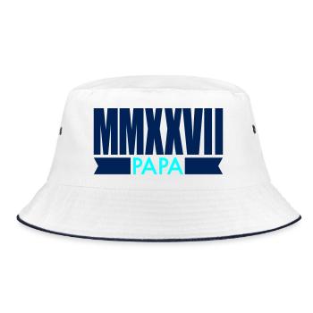 Announcing Baby 2027 - Dad - Bucket Hat - white/navy - Front
