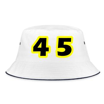 45 Number symbol - Bucket Hat - white/navy - Front