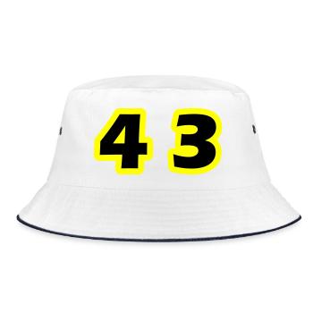 43 Zahl symbol - Bucket Hat - Weiß/Navy - Vorne