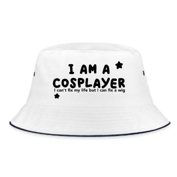 I am a Cosplayer - Bucket Hat - white/navy - Front