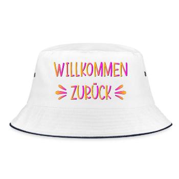 Rückkehr - Willkommen zurück - Bucket Hat - Weiß/Navy - Vorne