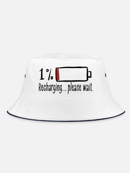 Recharging - Bucket Hat - Weiß/Navy