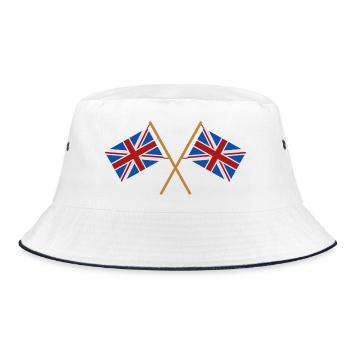 Flagge Großbritanniens - Bucket Hat - Weiß/Navy - Vorne