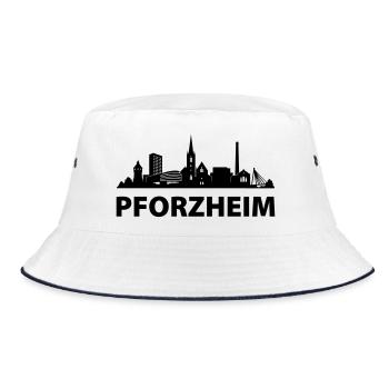 Pforzheim Skyline - Bucket Hat - Weiß/Navy - Vorne