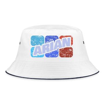 Geschenk für Arian - Bucket Hat - Weiß/Navy - Vorne