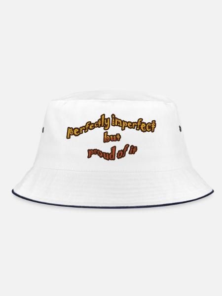 Perfekt unvollkommene Redewendung - Bucket Hat - Weiß/Navy