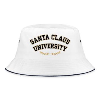 Santa Claus Universität Emblem - Bucket Hat - Weiß/Navy - Vorne