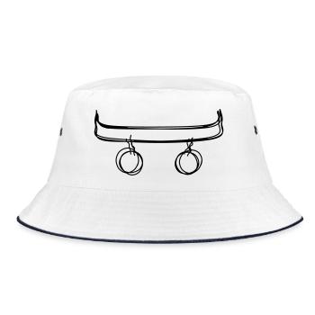 Skateboard handgezeichnet - Bucket Hat - Weiß/Navy - Vorne