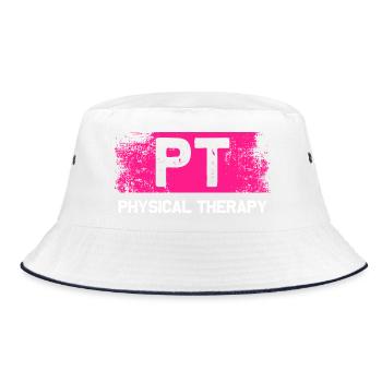 Thysical therapy PT Physiotherapie Physiotherapeut - Bucket Hat - Weiß/Navy - Vorne