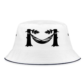 Haengematte Wald Silhouette - Bucket Hat - Weiß/Navy - Vorne