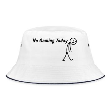Heute kein Gaming – Lustiges Gamer Zocker - Bucket Hat - Weiß/Navy - Vorne