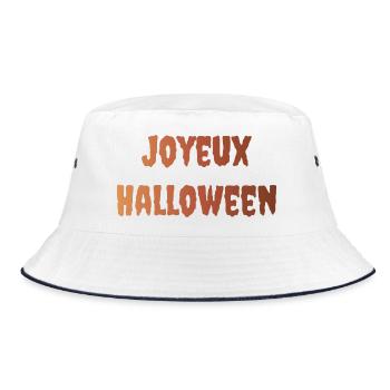 HALLOWEEN. KÜRBIS. KÜRBIS-HALLOWEEN. - Bucket Hat - Weiß/Navy - Vorne