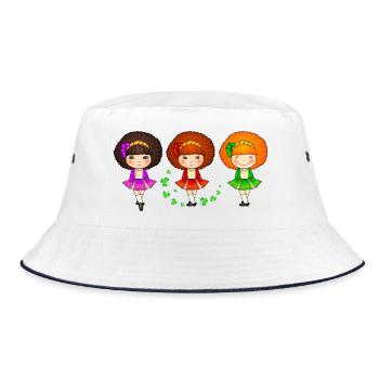 Irische Tanzmädchen - Bucket Hat - Weiß/Navy - Vorne