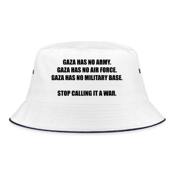 GAZA HAS NO ARMY - Bucket Hat - Weiß/Navy - Vorne
