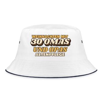 Weihnachten mit 30 Omas und Opas - Altenpflege - Bucket Hat - Weiß/Navy - Vorne