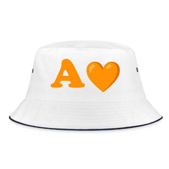 Sanftes Herz Illustration für Unisex-Kleidung - Bucket Hat - Weiß/Navy - Vorne