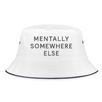 mentally somewhere else - Bucket Hat - white/navy - Front