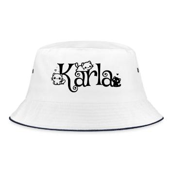 Karla Name First name Kitten name - Bucket Hat - white/navy - Front