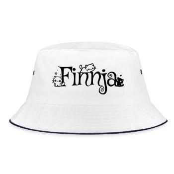 Finnja Name First Name Kitten Name - Bucket Hat - white/navy - Front