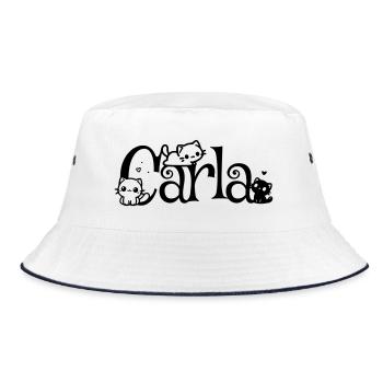 Carla Name First Name Kitten Name - Bucket Hat - white/navy - Front