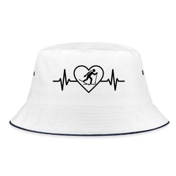 Heart Biathlon Ski Rifle - Bucket Hat - white/navy - Front