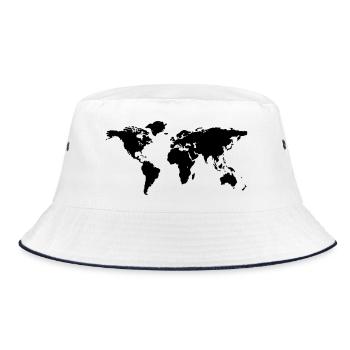 map of the world - Bucket Hat - white/navy - Front