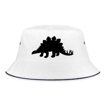 Stegosaurus Dinosaur - Bucket Hat - white/navy - Front