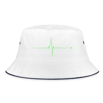 Neon Green Electric Rhythm - Bucket Hat - white/navy - Front