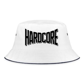 hard core dj hart bass sticker aufkleber musik - Bucket Hat - Weiß/Navy - Vorne