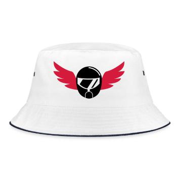 Karting / Kart / Go-Kart / Sport / Driver - Bucket Hat - white/navy - Front