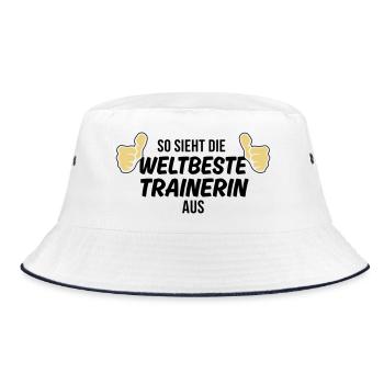 die weltbeste trainerin - Bucket Hat - Weiß/Navy - Vorne