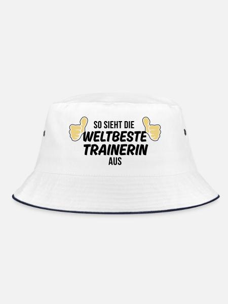 die weltbeste trainerin - Bucket Hat - Weiß/Navy - Vorne