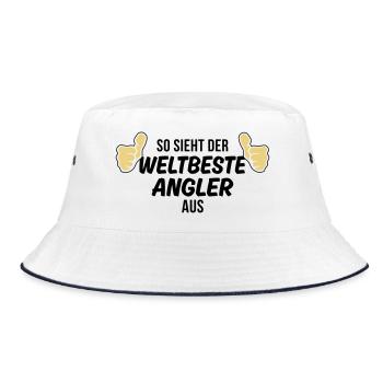der weltbeste angler - Bucket Hat - Weiß/Navy - Vorne
