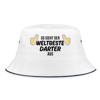 der weltbeste darter - Bucket Hat - Weiß/Navy - Vorne