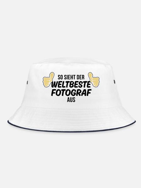 der weltbeste fotograf - Bucket Hat - Weiß/Navy - Vorne