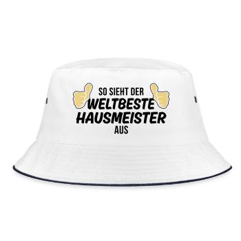 der weltbeste hausmeister - Bucket Hat - Weiß/Navy - Vorne