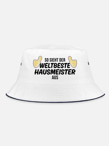 der weltbeste hausmeister - Bucket Hat - Weiß/Navy - Vorne