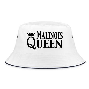 Malinois Queen - Bucket Hat - Weiß/Navy - Vorne