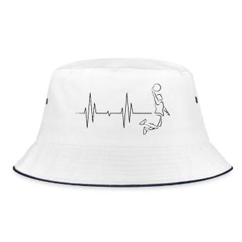 Basketball Herzschlag slamdunk Symbol Puls icon - Bucket Hat - Weiß/Navy - Vorne