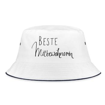 BESTE MITBEWOHNERIN - Bucket Hat - Weiß/Navy - Vorne