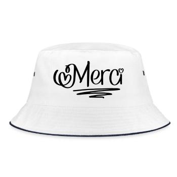Merci - Bucket Hat - white/navy - Front