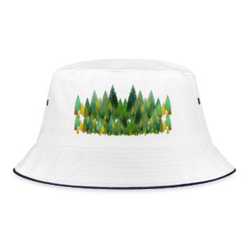 trees and trees and trees - Bucket Hat - Weiß/Navy - Vorne