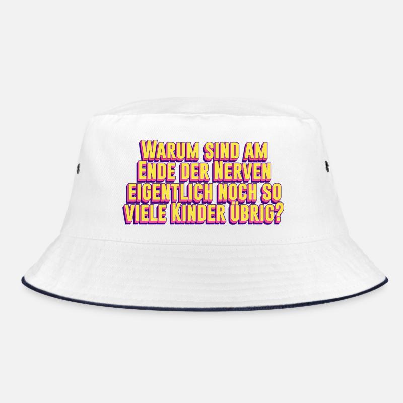 Warum sind am Ende der Nerven eigentlich noch... - Bucket Hat - Weiß/Navy