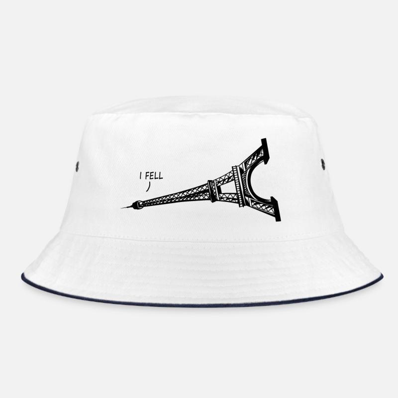 I Fell Grafik - Bucket Hat - Weiß/Navy
