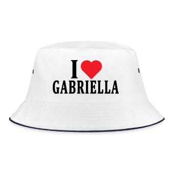I love Gabriella t-shirt gift idea - Bucket Hat - white/navy - Front