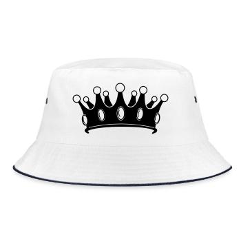 Crown logo - Bucket Hat - white/navy - Front
